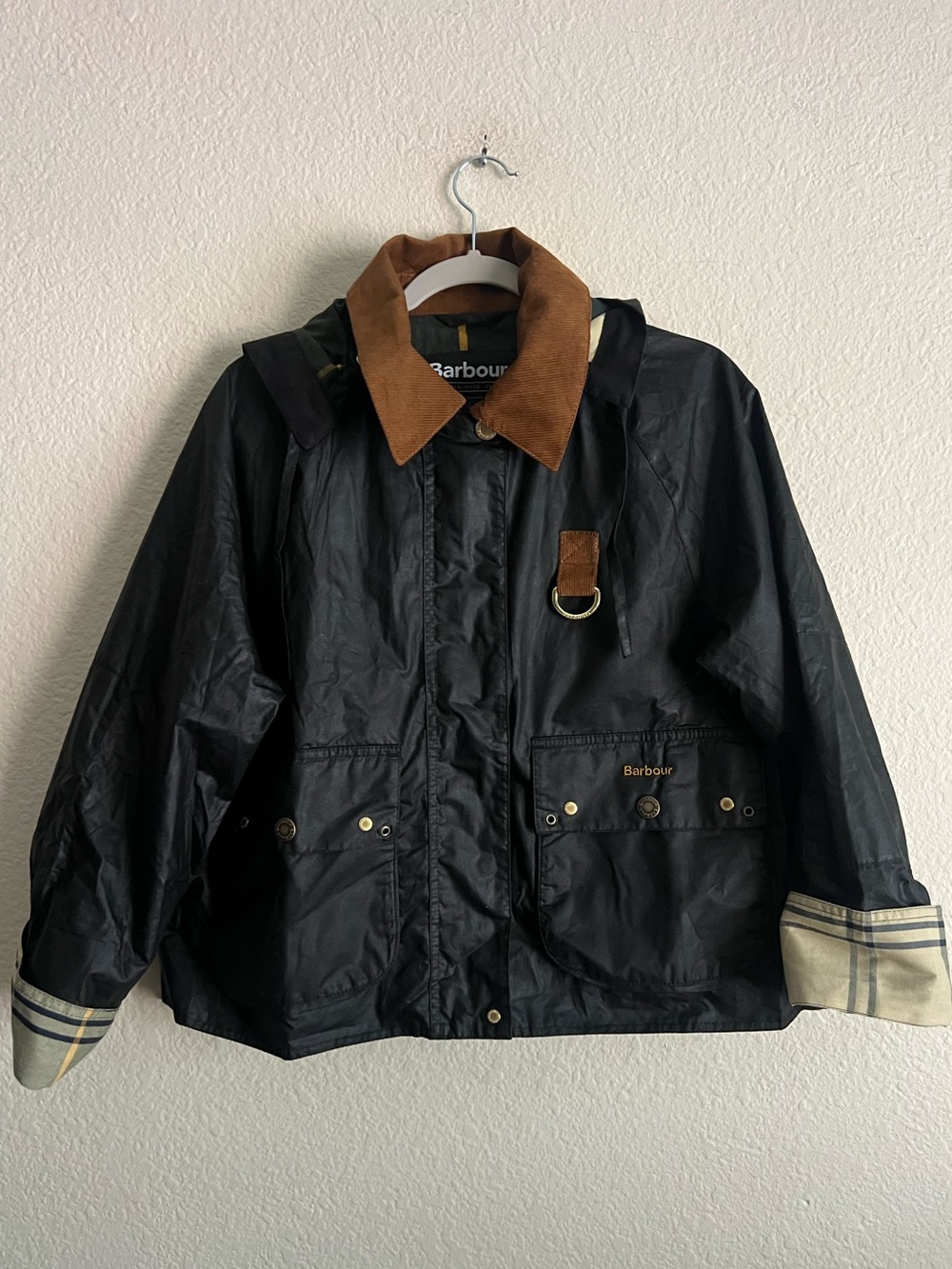 Barbour ERMA Black Lightweight WAX Jacket US 6 CURRENT $500 - Picture 2 of 11